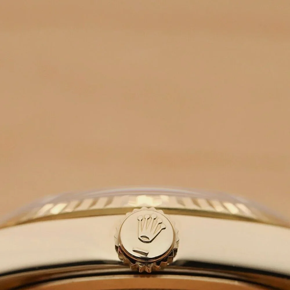 PAPER ROLEX MENS DAY-DATE FACTORY DIAMOND 18K YELLOW GOLD PRESIDENT WATCH